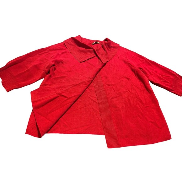 Adrienne Vittadini Cardigan Sweater Womens 3X Rayon/ Nylon Red Short Sleeve‎ - Picture 3 of 7